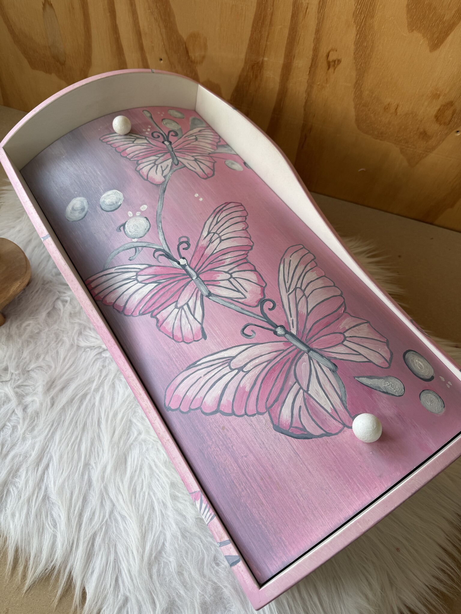 Hout - Stil Roze Vlinder