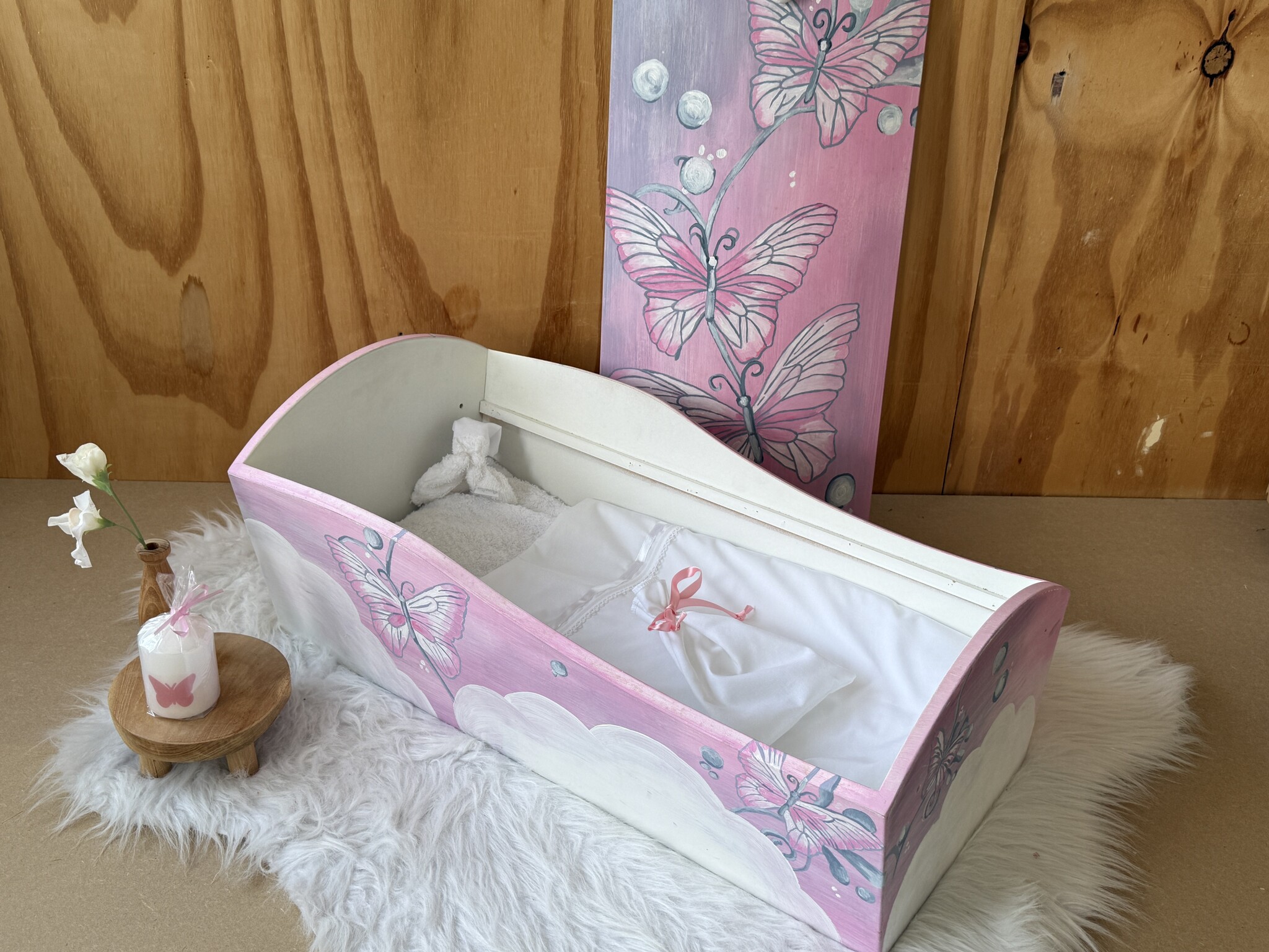 Hout - Stil Roze Vlinder