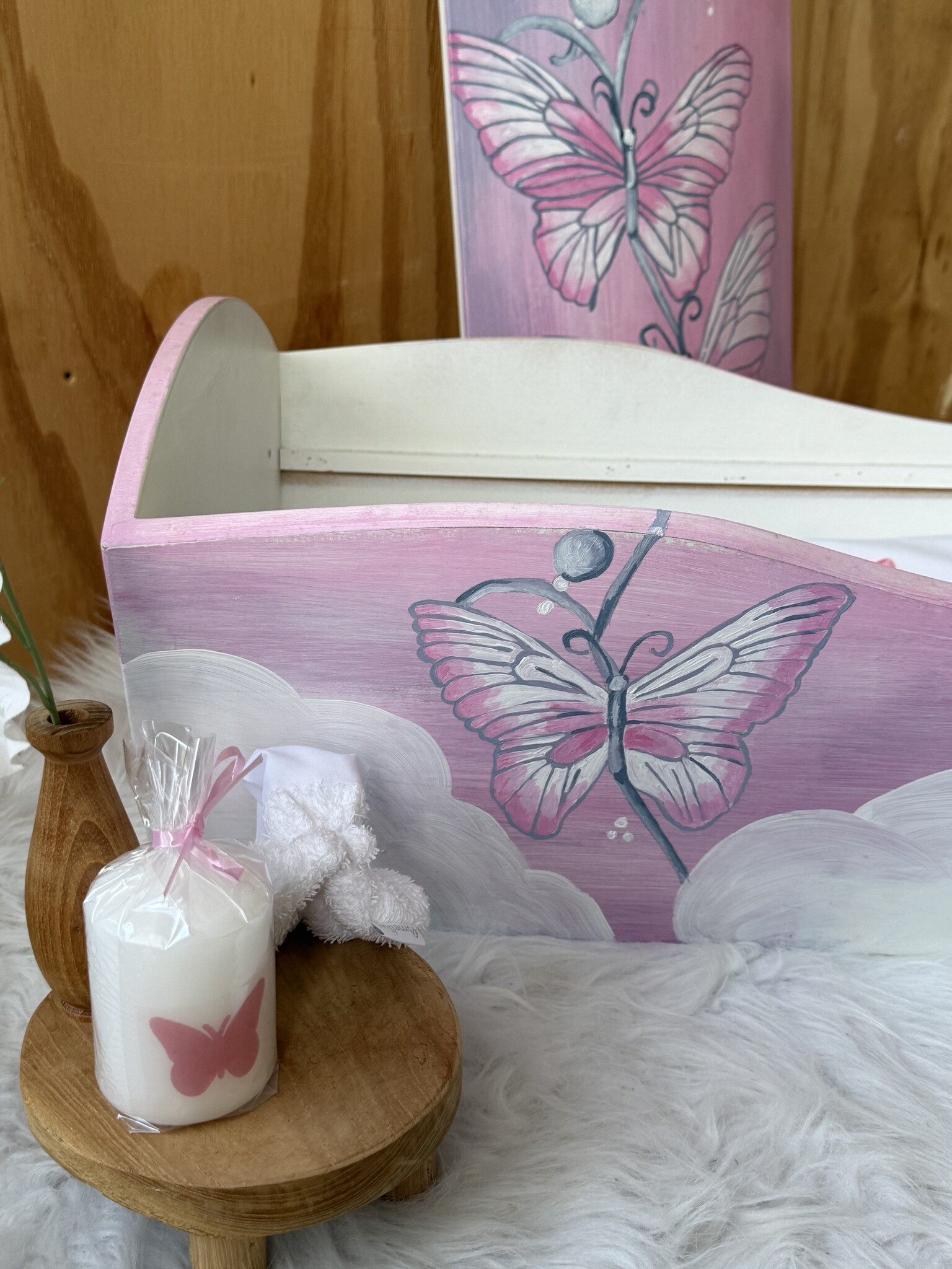 Hout - Stil Roze Vlinder