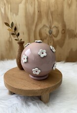 Urn met bloemen roze NIEUW