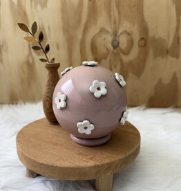 Urn met bloemen roze NIEUW