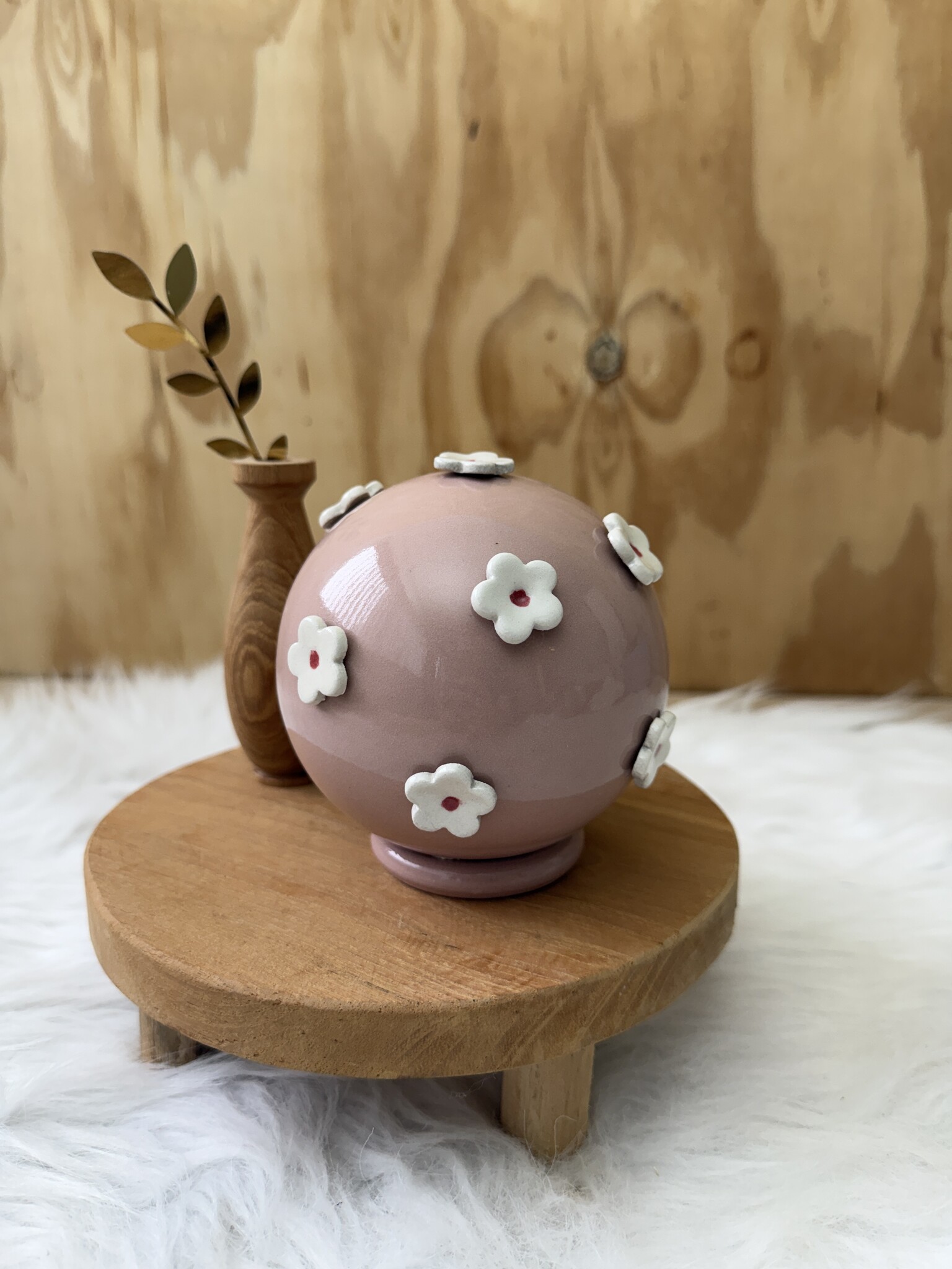 Urn met bloemen roze NIEUW