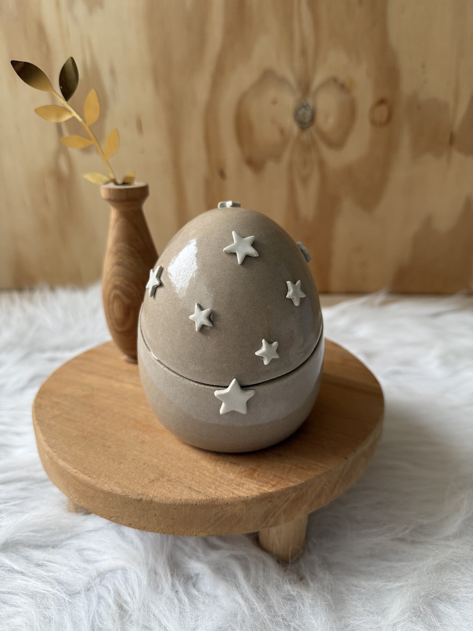 Urn Beige met witte sterren NIEUW