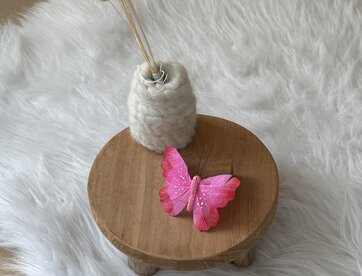 Vlindertje Donkerroze 9 cm