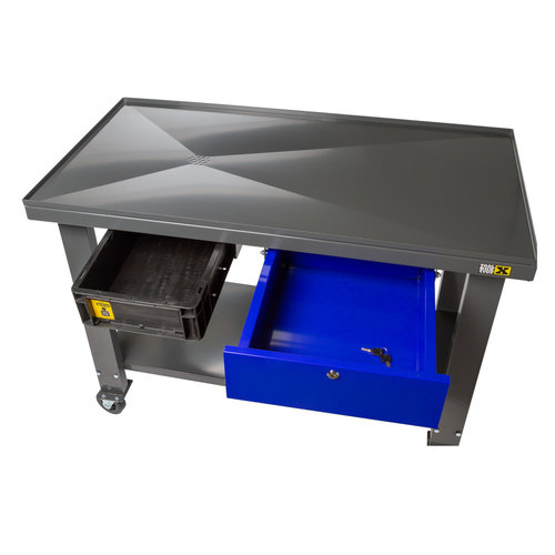 Werktafel met olie opvang Werktafel met olie opvang