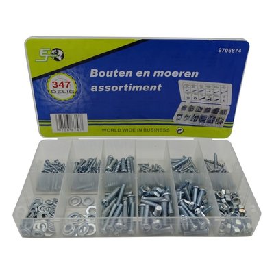 Barntools Assortimentsdoosje parkers boutjes en moeren 347 dlg.