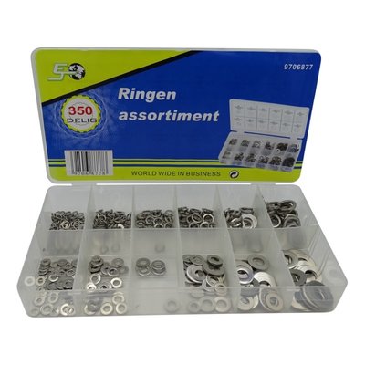 Barntools Assortimentsdoosje ringen RVS assorti 350 dlg.