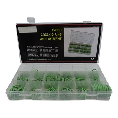 Barntools Assortimentsdoosje O ringen rubber groen 270 dlg.