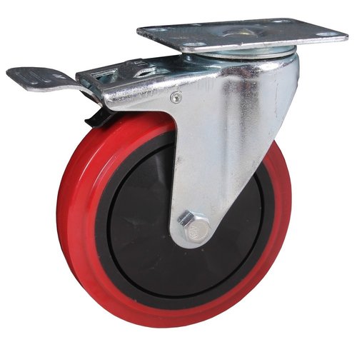 mammuth Zwenkwiel met rem 125 x 25mm PU mammuth Zwenkwiel met rem 125 x 25mm PU