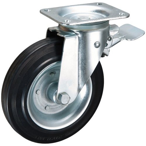 mammuth Zwenkwiel met rem 200 x 30mm rubber mammuth Zwenkwiel met rem 200 x 30mm rubber