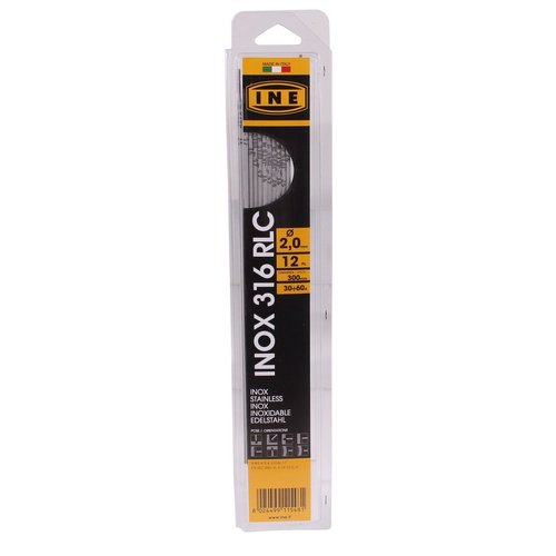 I.N.E. Laselektroden RVS 316RLC 2,0mm 300mm 12st I.N.E. Laselektroden RVS 316RLC 2,0mm 300mm 12st