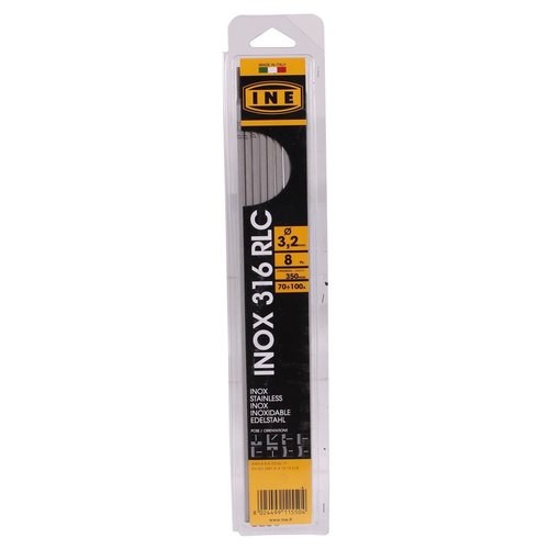 I.N.E. Laselektroden RVS 316RLC 3,2mm 350mm 8st I.N.E. Laselektroden RVS 316RLC 3,2mm 350mm 8st