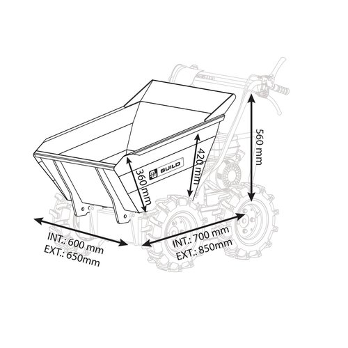 MW tools Mini dumper met kiepbak 300 KG