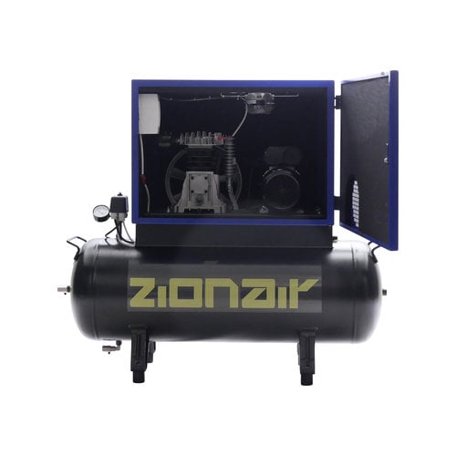 zionair Compressor gedempt 1,5kW 230V   10 bar 100L tank