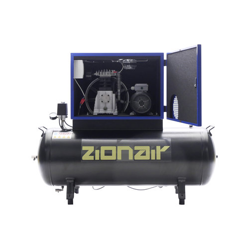 zionair Compressor gedempt 3kW 400V 11 bar 200L tank