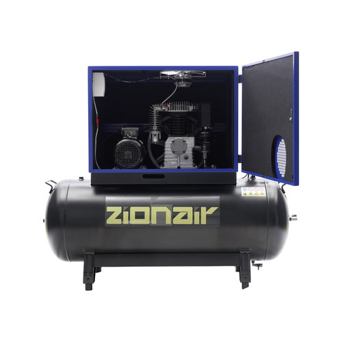 zionair Compressor gedempt 4kW 400V 11 bar 270L tank