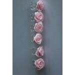 Roosjes roze op rietje 6 stuks
