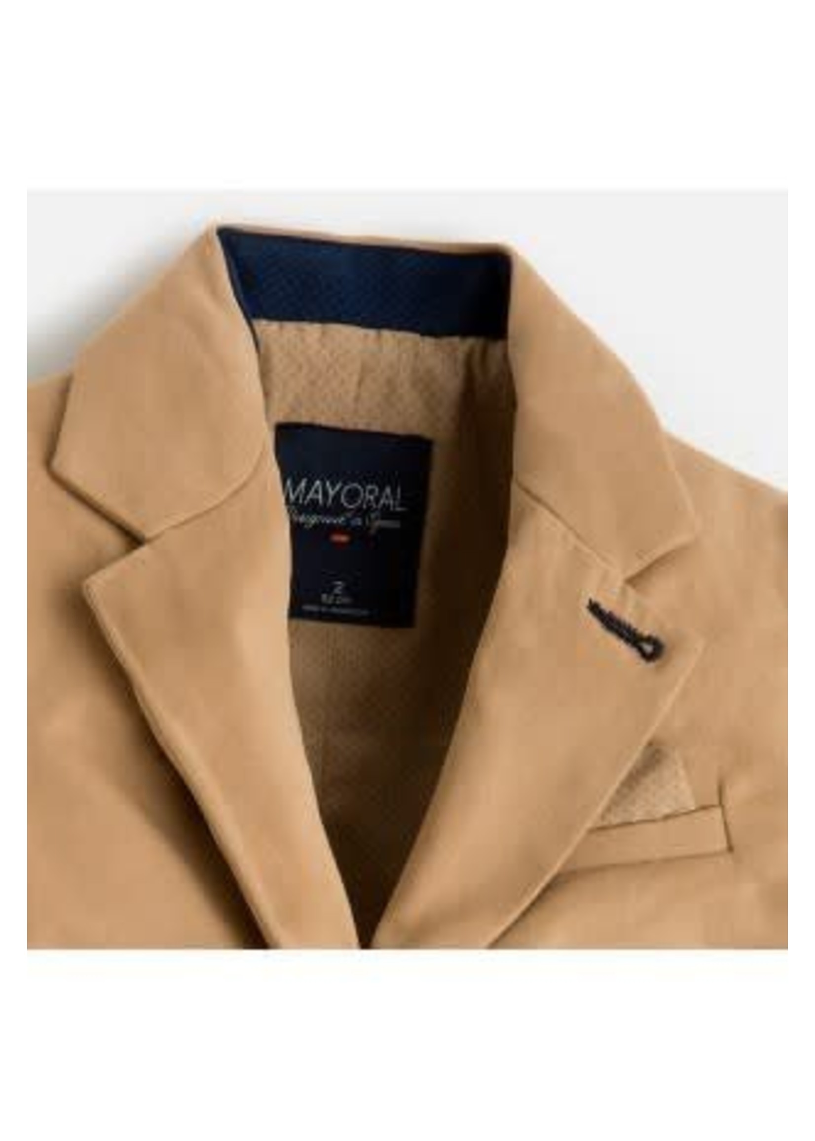 Mayoral Mayoral Blazer cognac met donkerblauwe kraag