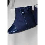 Mayoral Mayoral Laarsje donkerblauw suede look met lak strikje