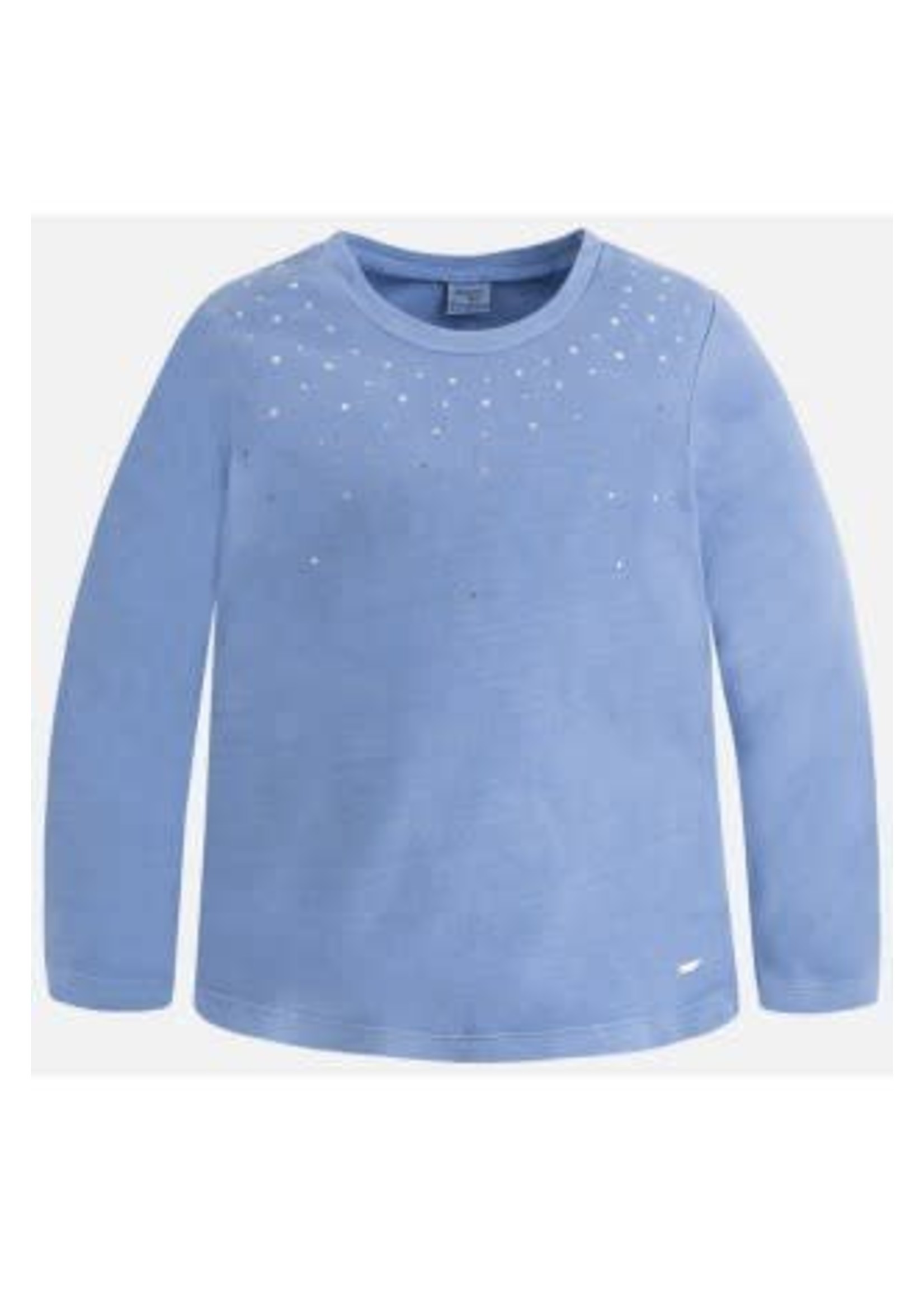 Mayoral Shirt licht blauw met glitter steentjes - Villa Rose