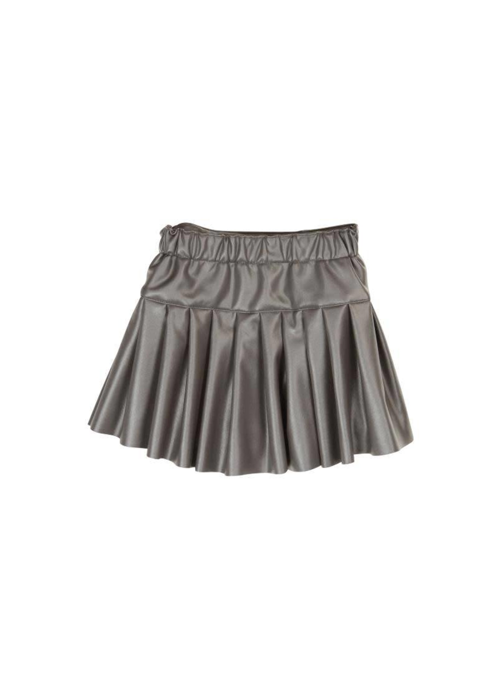 Boboli Synthetic leather skirt for girl steel