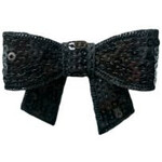 Hairclippy strik zwart met glitter