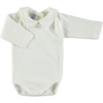 Babidu Babidu Romper lange mouw  off white  met rond kraagje