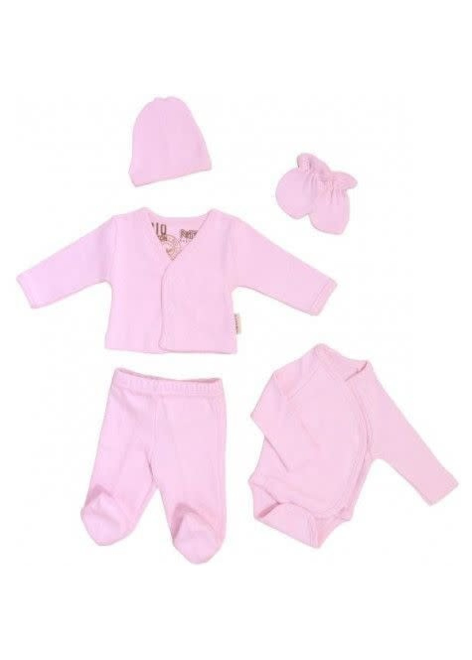 Prematuur set 5 delig roze maat 44