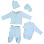 Prematuur set 5 delig licht blauw