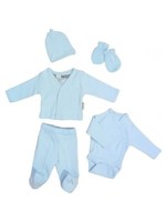 Prematuur set 5 delig licht blauw