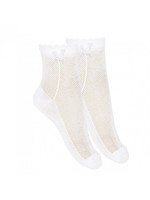 Condor Condor Sokjes off white open gewerkt met strik