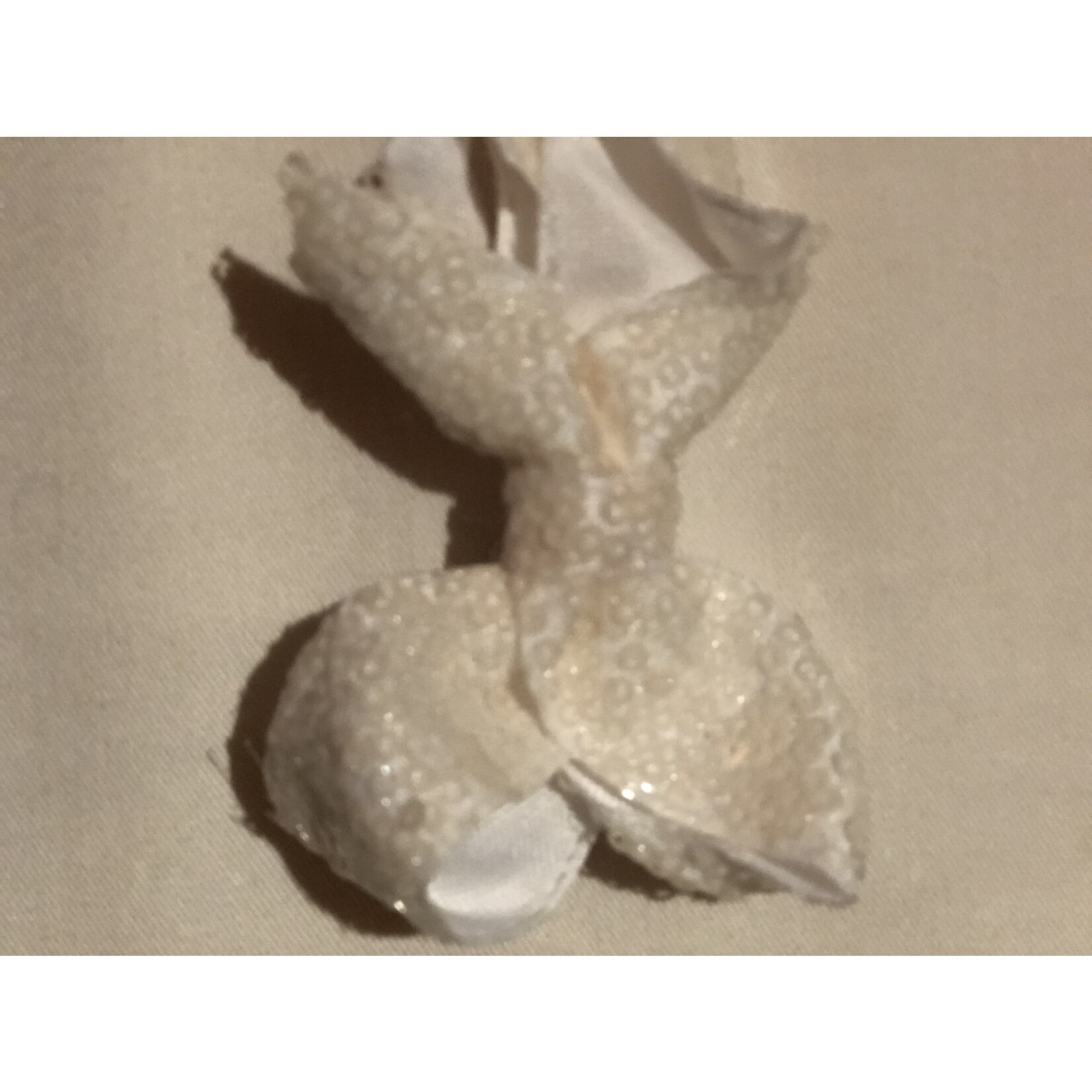 Haarknip  off whit glitter 5 cm breed