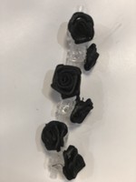Roosjes zwart op rietje 6 stuks