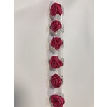 Roosjes hard roze op rietje 6 stuks