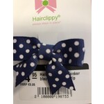 Hairclippy Strik donker blauw met witte stip
