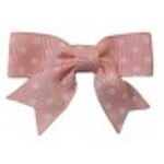 Hairclippy Strik licht roze met witte stip