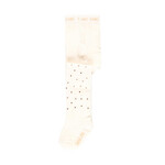 Boboli Boboli Thick tights for baby girl white whith gold 708061