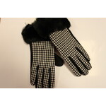 handschoenen zwart wit met bont