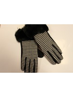 handschoenen zwart wit met bont