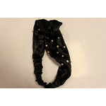 Haarband fluweel zwart met parels