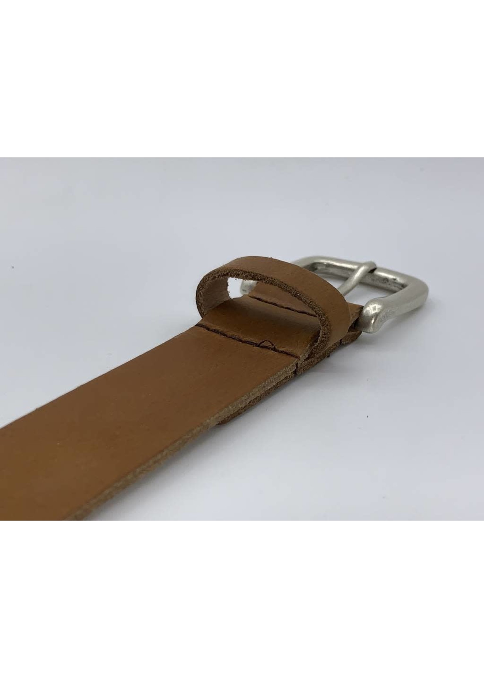 Riem  Leer taupe met oud zilveren gesp