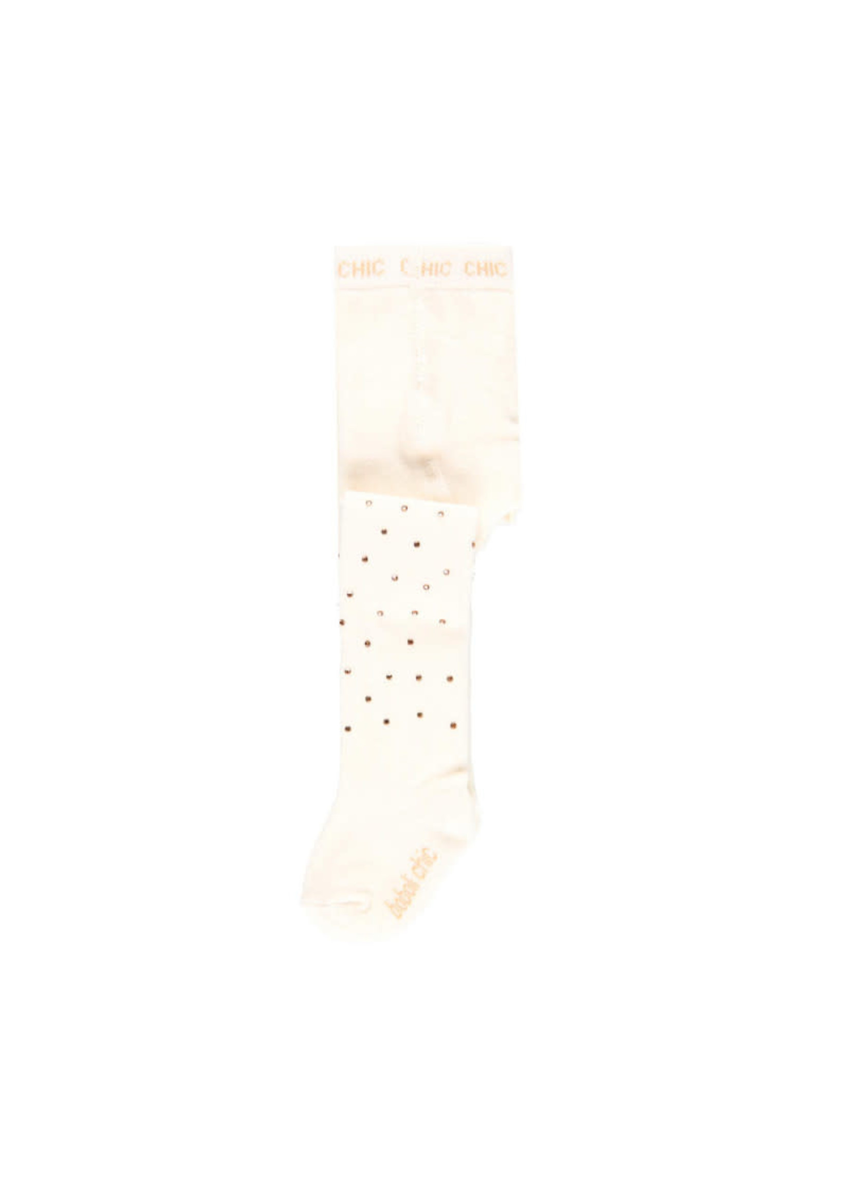 Boboli Boboli Thick tights for baby girl white whith gold 708061
