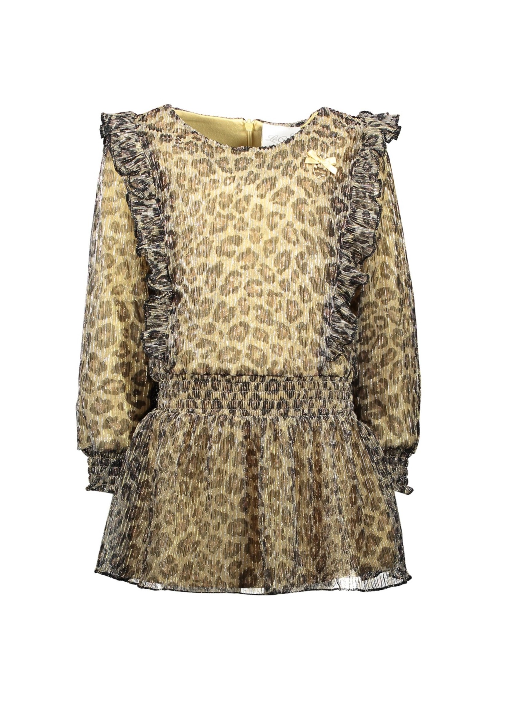 Le Chic Le Chic dress leopard pleated glitter C911-5815 Fields of Gold -  Villa Rose