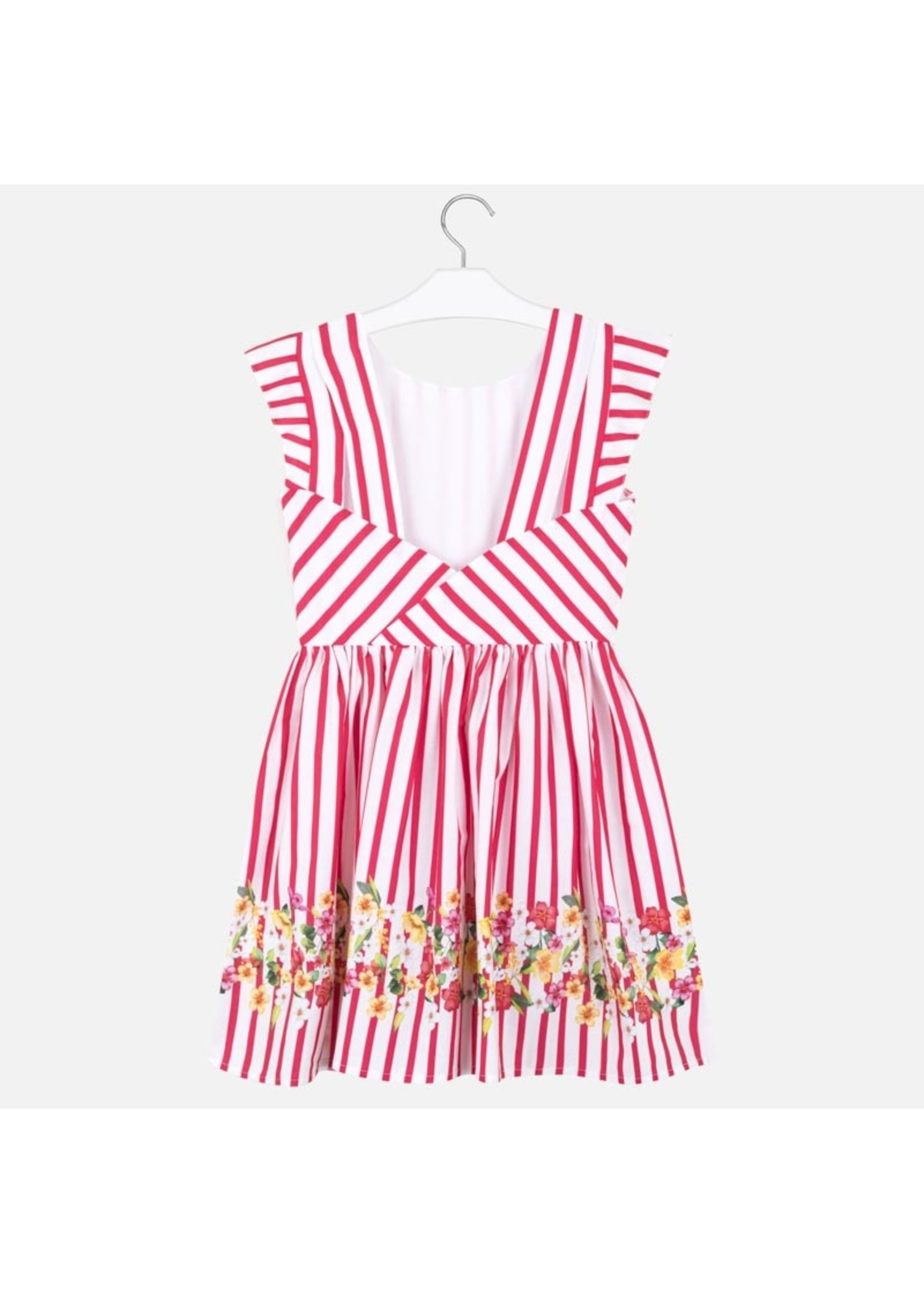 Mayoral Mayoral Flowers poplin dress Watermelon - 06984