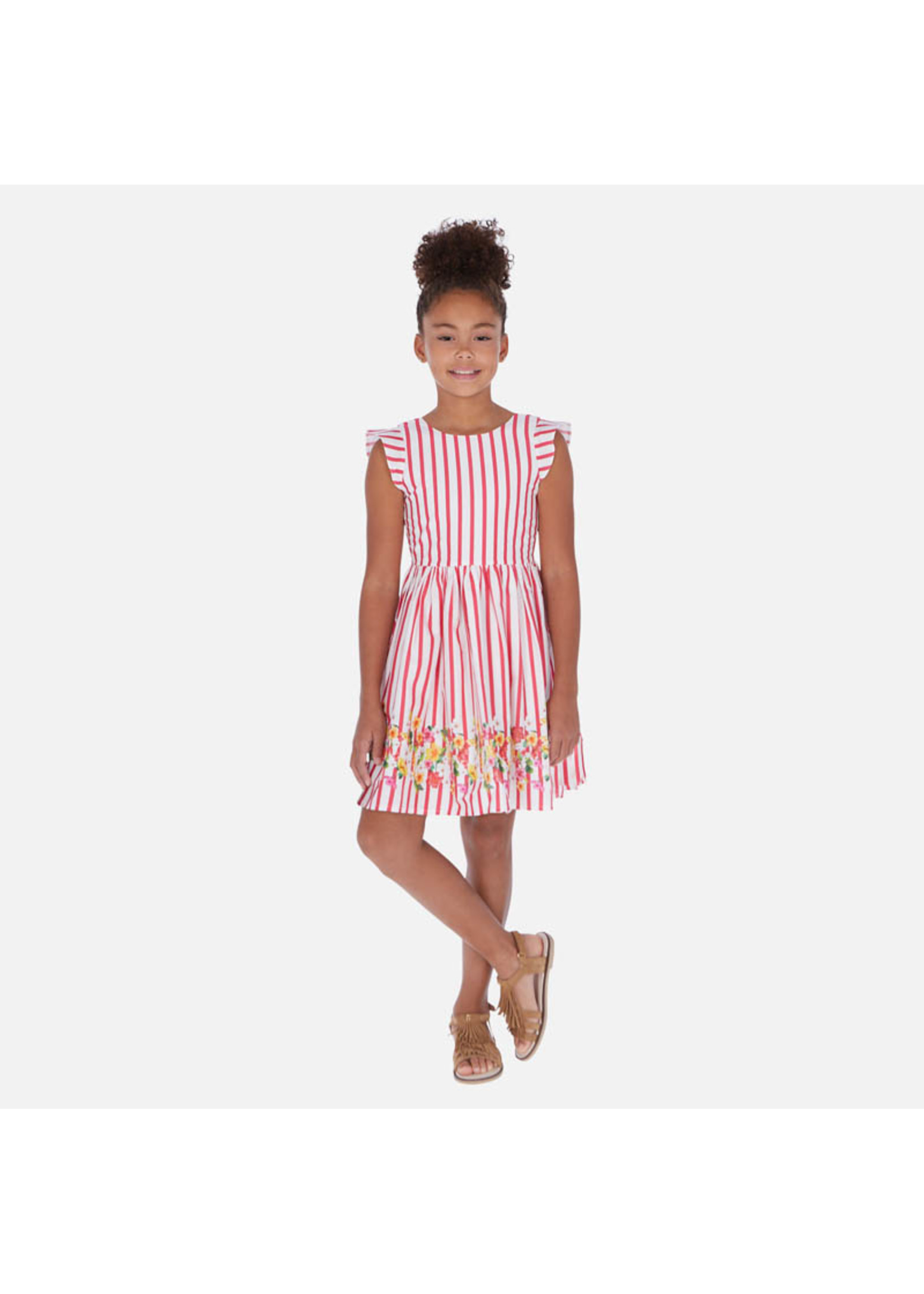 Mayoral Mayoral Flowers poplin dress Watermelon - 06984