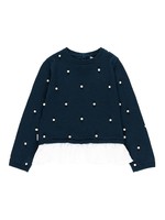 Boboli Knitwear combined pullover for girl NAVY 729097