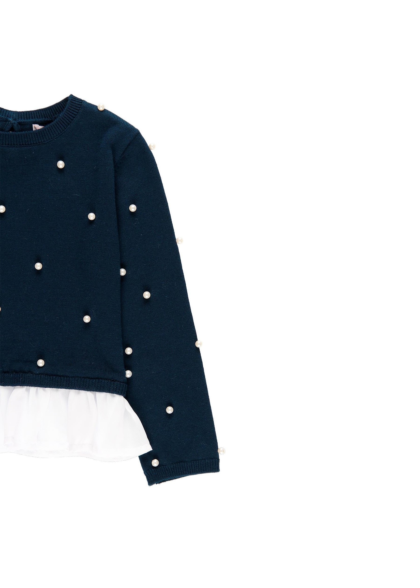 Boboli Knitwear combined pullover for girl NAVY 729097