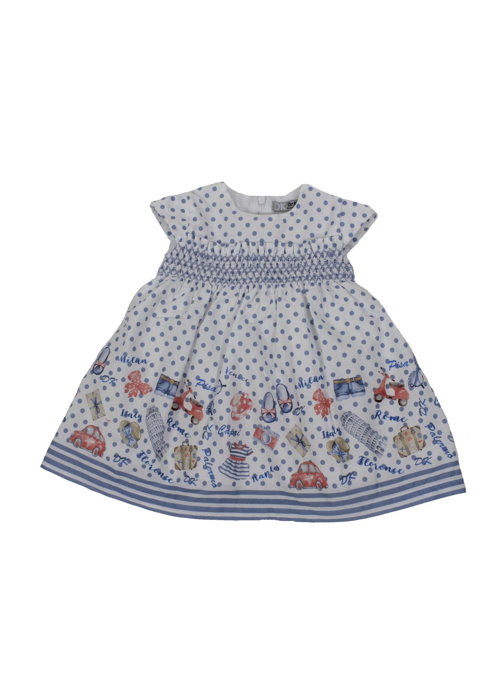 Dr Kids Baby Girl Dress 108-Azul Medio-DK300
