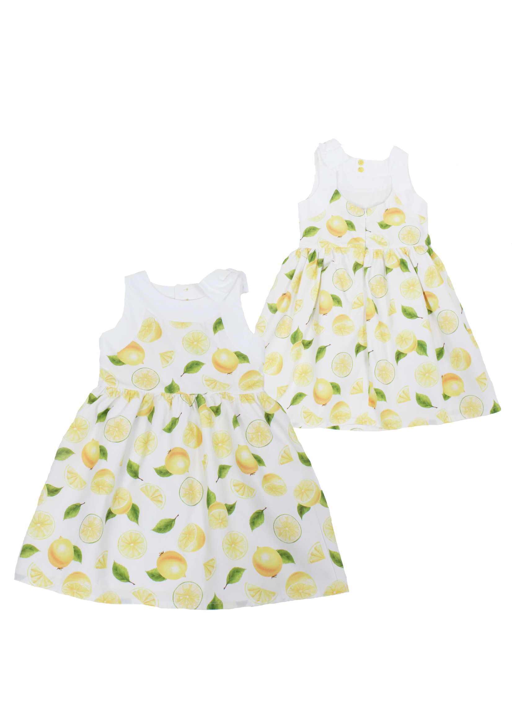 Dr Kids Girl Dress 206-Amarelo Limão-DK410