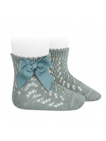 Condor Condor Sokje mint groen open gewerkt met strikken